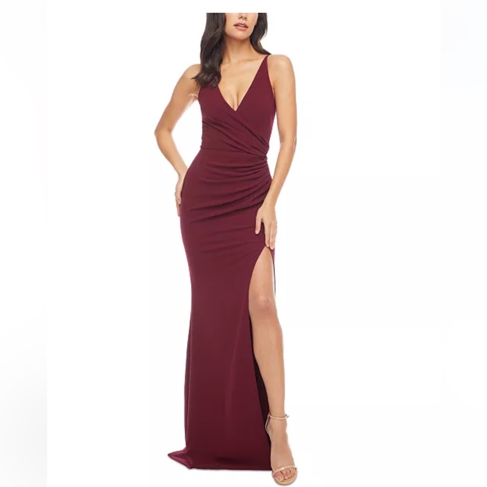 Dress the population burgundy dress size large.